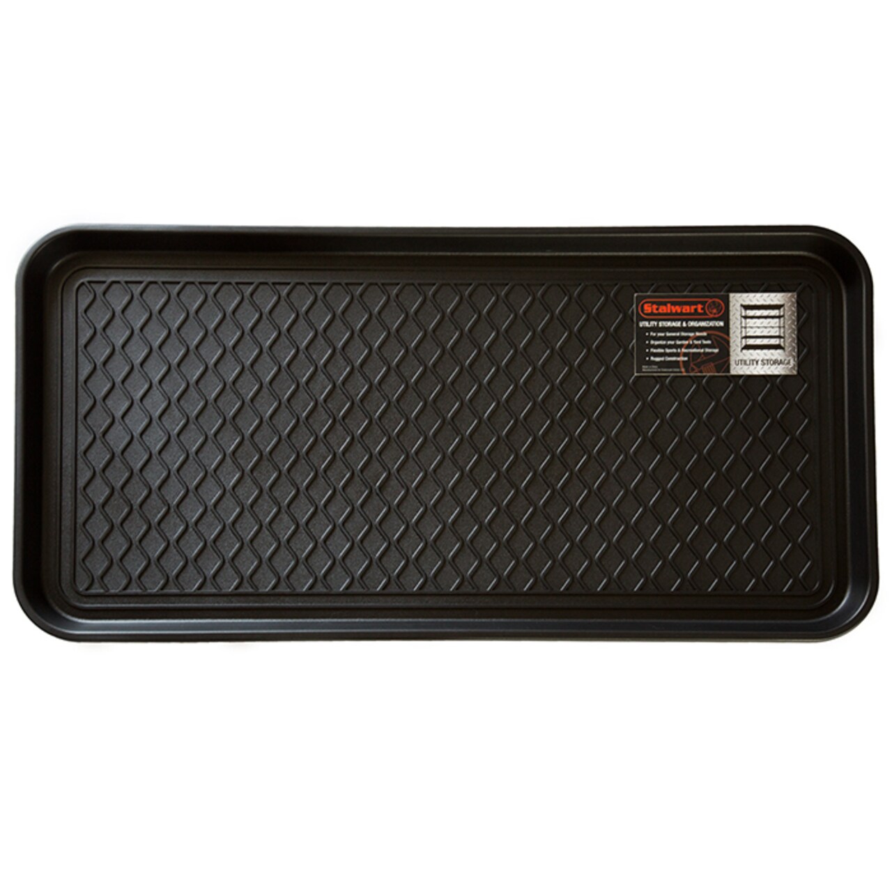 Stalwart Eco Friendly Utility Boot Tray Mat - 30 X 15 Inches - Black